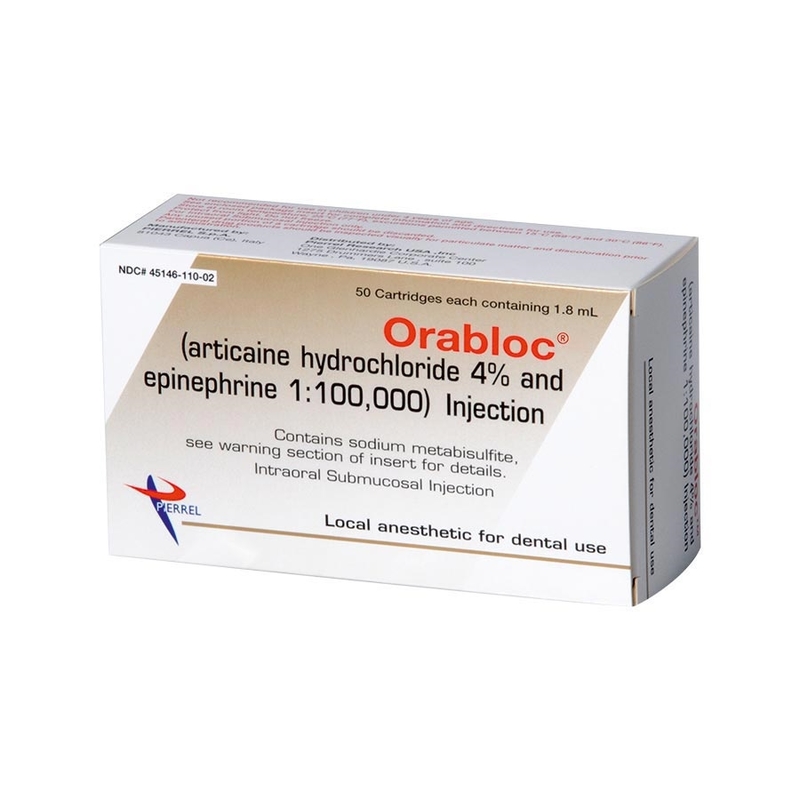 212-2101051 OraBloc Articaine 1:100,000 Anesthetic, 50/bx