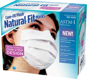 Com-Fit Plush Natural Fit Masks, ASTM 1, White, 40/bx