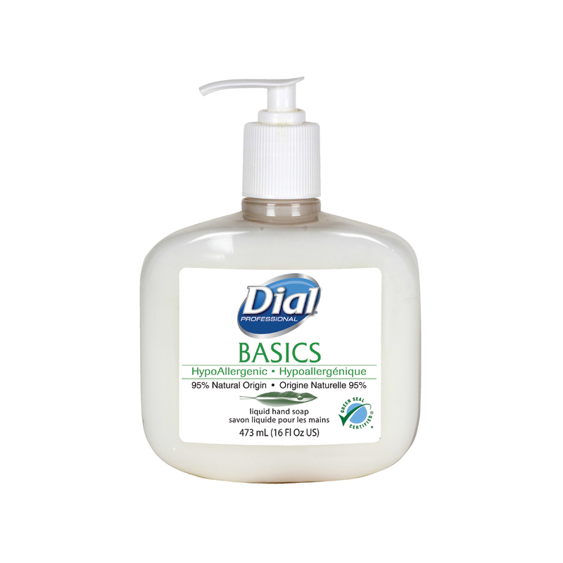 118-1700006044 Dial Basics Hypoallergenic Liquid Soap Pump, 16oz.