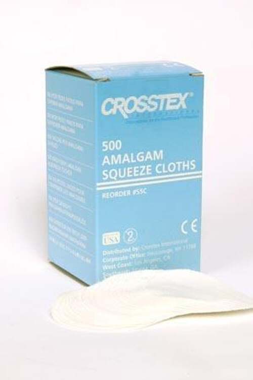 116-S5C Amalgam Squeeze Cloths, Made of fine, closely woven white cotton, 3 Diameter