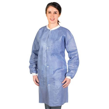 59-D013-18-04 Medflex Lab Coats - Blue Large, 10pk