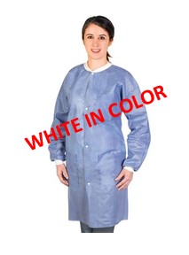 Medflex Lab Coats - White Medium, 10pk