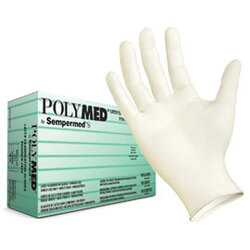 Polymed Latex PF Exam Gloves, Large, 100/bx