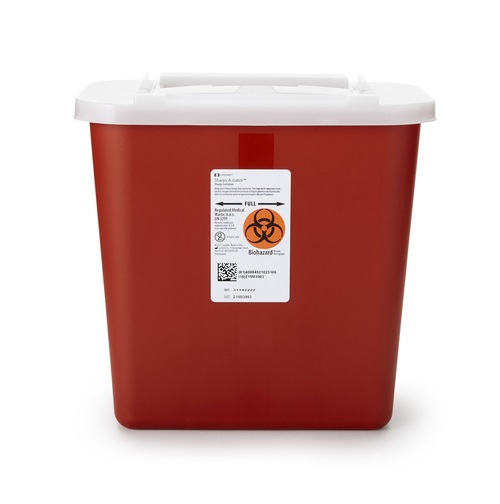 26-31142222 Cardinal 2 Gallon Red Sharps Container With sliding lid