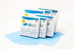 IsoDam 6" x 6" Heavy Blue Latex Free Dental Dam, 15/bx