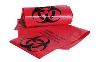 190-280-43690025 Biohazard Bags 30-32gallon, Red, 25 per roll
