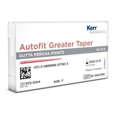 143-972-0105 Autofit Greater Taper Gutta Percha Size 12L (1.35mm max. diameter), 50pk