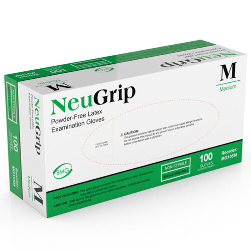 71-MG105M NeuGrip Latex Chlorinated Exam Gloves, Medium, 10 bx/cs