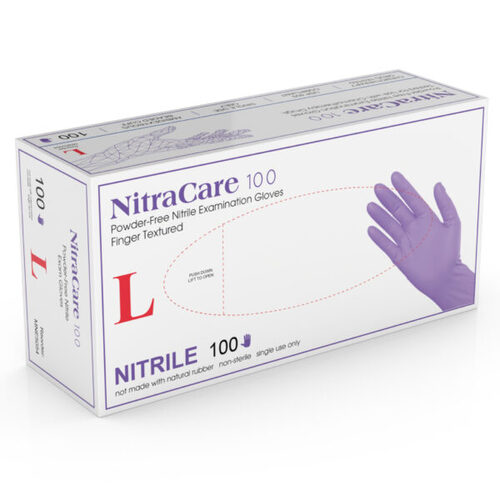 71-MNE5054 NitraCare 100 Nitrile Exam Gloves, Large, 10 bx/cs