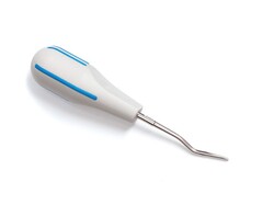 3 mm Contra Angle Luxator, Dark Blue Stripes. Indicated for Lingual and/or Distal Molar, Luxator Instruments are used by cutting and rocking instead o