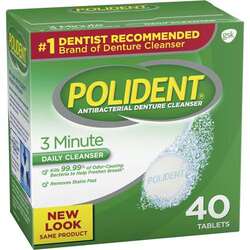Polident 3-Minute Antibacterial Cleanser Tables, box of 40
