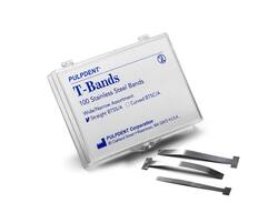 Pulpdent "T" Bands, Stainless, Straight, Assorted, .05mm Thick, pack of 100