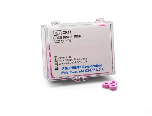 96-CR11 Pulpdent Code Rings, Standard Size 1/8�, Pink, pack of 100
