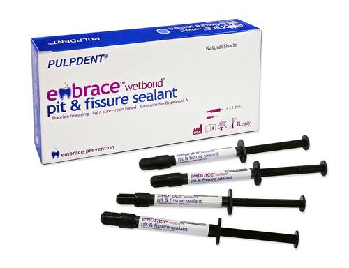 96-EMS Embrace Pit & Fissure Sealant (36.6% Filled), Kit Contains: 4 x 1.2mL Syringes, Natural Shade + 20 Applicator Tips