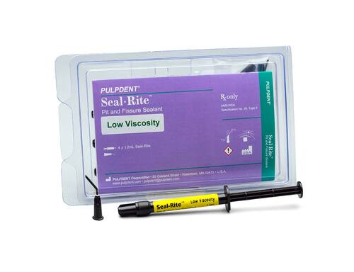 96-SEAL-LV Seal-Rite Pit & Fissure Sealant Low Viscosity Kit Contains: 4 x 1.2mL Syringes (7.7% filled) + 8 Applicator Tips, Off-White Shade