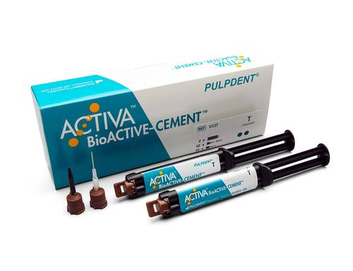 96-VC2T Activa BioACTIVE Cement Value Pack: Transparent, 2 x 5mL/7gm syringes + 40 automix tips (30 straight black + 10 with bendable metal cannula)