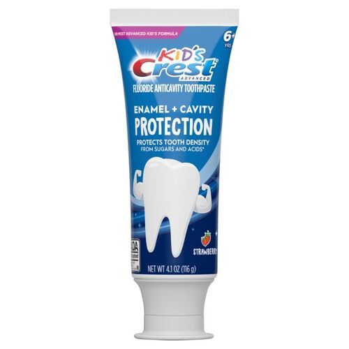 23-80365464 Crest Kid‘s Advanced Enamel+Cavity Protection Toothpaste, Strawberry, 4.1oz, 24/cs