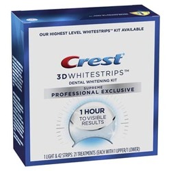 Crest 3D Whitestrips Supreme Kit, 1 Light and 42 Strips (21 upper/21 lower), 4kt/cs