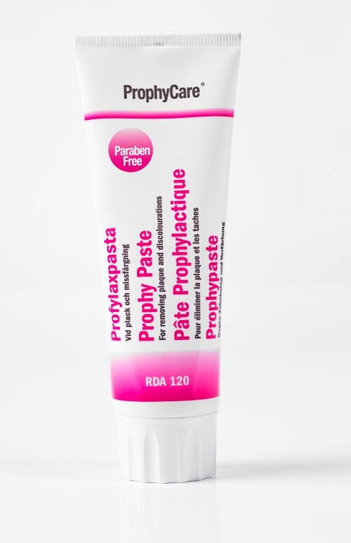 76-731112 ProphyCare Prophy Paste CCS Red, Fine - 60 mL Tube. RDA 120, 20 micron, 84g