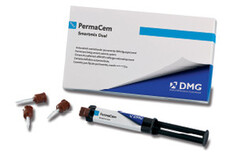 PermaCem Automix Transparent Dual Cure kit. Kit contians: 1 - 52 gram cartridge and 40 mixing tips.