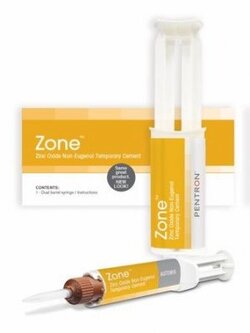 Zone Non-Eugenol Temporary Cement - Standard Tube Package: 20 Gm. Base, 30 Gm. Catalyst and Mixing Pad. #27040