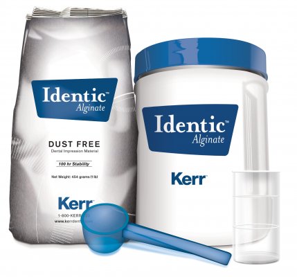 49-27457 Dust Free Alginate Regular Set - 1 lb Canister. Anti-microbial, Pink, Cinnamon Scent. 1 lb Canister, 1 Powder Scoop and 1 Water Vial.