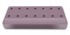 49-31809 14 Hole Rectangular Mauve Resin Magnetic Bur Block. Provides Storage for all Types of Rotary Instruments, Autoclavable and Chemiclavable.