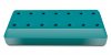 49-31811 14 Hole Rectangular Teal Resin Magnetic Bur Block. Provides Storage for all Types of Rotary Instruments, Autoclavable and Chemiclavable.