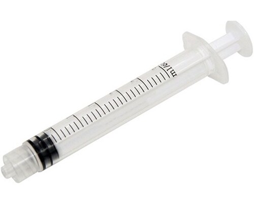 162-26200 3cc Luer Lock Syringes Only With Cap, box of 100 syringes.
