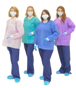 ValueFlex Disposable Procedure Jacket, Large Purple, Reusable when autoclaved, Fluid Resistant