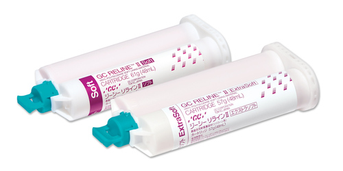 500-010264 GC Reline II - Soft Automix Refill: 1 - 48 mL (61 g) Cartridge. A soft denture relining material designed for denture wearers who cannot tolerate conv
