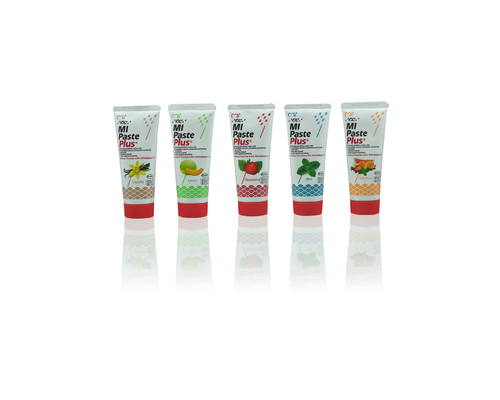 500-422614 MI Paste Plus - Assortment Pack 10/Pk. Topical Tooth Cream with Calcium, Phosphate and 0.2% Fluoride. 10 Tubes (40 Gm. Each), 2 Tubes of each Flavor: