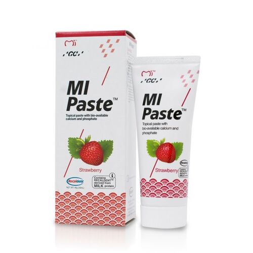 500-422886 MI Paste Plus - Strawberry 10/Pk. Topical Tooth Cream with Calcium, Phosphate and 0.2% Fluoride. 10 Tubes (40 Gm. Each). **Dental License Required