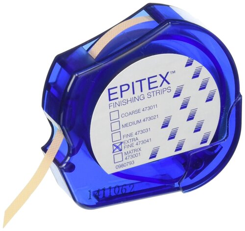 500-473011 Epitex - Coarse Strip (Blue), Finishing and Polishing System for Restorations and Stain Removal, Refill Package: 1 reel - 5 mm wide x 10 m length. #47