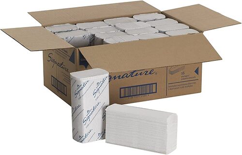152-21000 Signature 2-Ply Premium Multifold Paper Towels. White 9.2