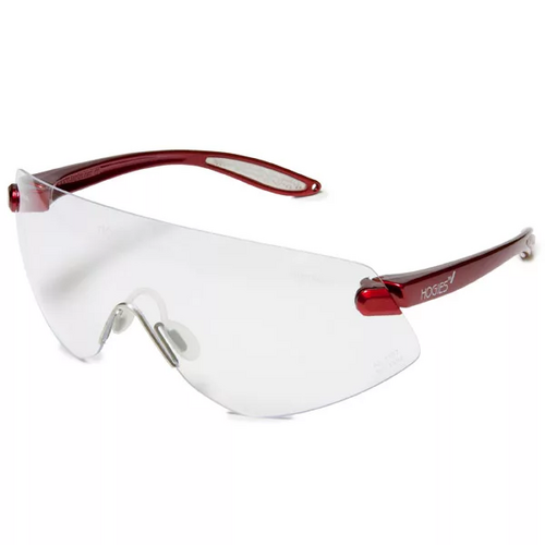 74-100701 Protective eyewear, RED frames and clear lens ophthalmic quality anti-scratch coating, lightweight frames, silicone nose piece