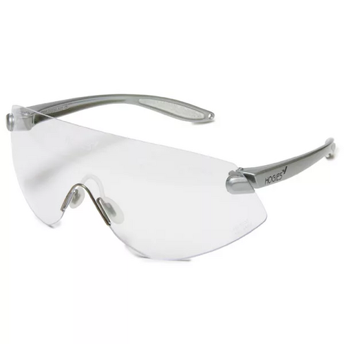 74-100710 Protective eyewear, SILVER frames and clear lens ophthalmic quality anti-scratch coating, lightweight frames, silicone nose piece