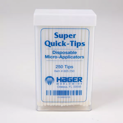 Super Quick-Tips Disposable Micro-Applicators White 100/Pk. With acid resistant regular fiber tip.