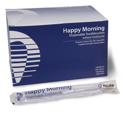Happy Morning Single-Use Toothbrush Without Toothpaste, Box of 100 Brushes.