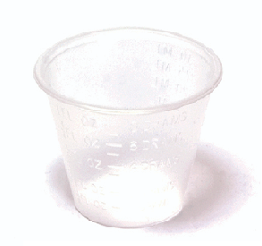 135-P250550 1 oz. Medicine/Mixing Cups - Clear Plastic, Box of 100.