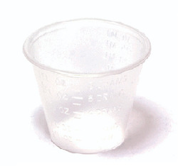 1 oz. Medicine/Mixing Cups - Clear Plastic, Box of 100.