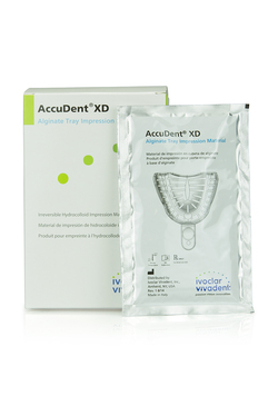 Accudent XD Alginate Tray Impression Material, 12 - 24 g Packets. Irreversible hydrocolloid impression material used for dentate and edentulous impres